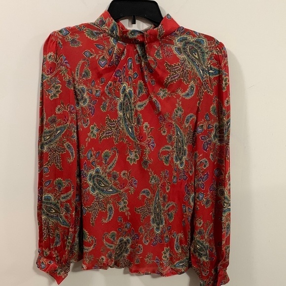 Icons Objects of Devotion The Tess McGill Mick Neck Blouse Sz Large soft viscose - Picture 2 of 8